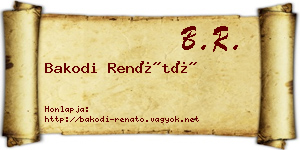 Bakodi Renátó névjegykártya