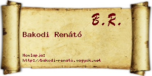 Bakodi Renátó névjegykártya